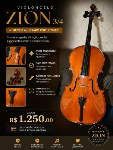 Violoncelo 3/4 barbada!!! R$ 1.250,00