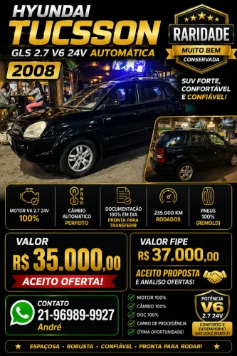 Hyundai Tucson 2.7 MPFI 24V 175cv Aut. 2008