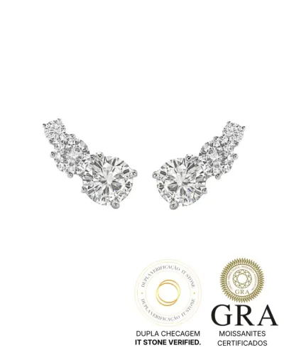 Brinco Ear Cuff Moissanite