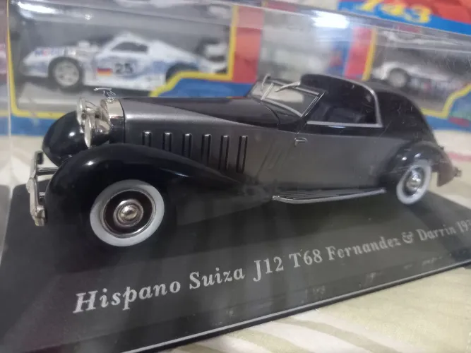 Miniatura Carros Antigos Hispano Suiza J12 T68 Fernandez e Darrin 1933 escala 1/43