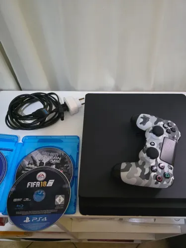 Ps4 Impecável, Controle, Cabos e 3 Jogos