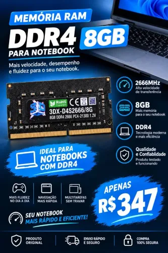 MEMÓRIA 8GB DDR4 NOTEBOOK