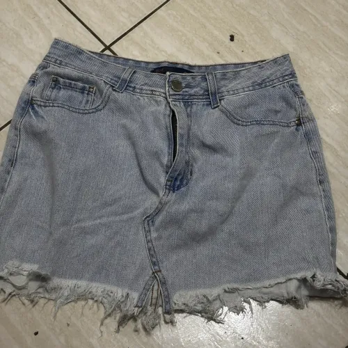 Saia jeans azul claro 40 da blue steel