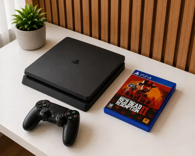Playstation 4 Slim 500gb com Jogo Red Dead Redemption 2