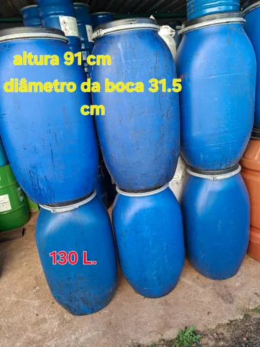 Tambor plástico 130L. Valor de cada