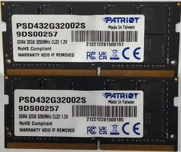 Memória RAM Notebook Patriot 32GB DDR4 3200MHz (Alta Capacidade)