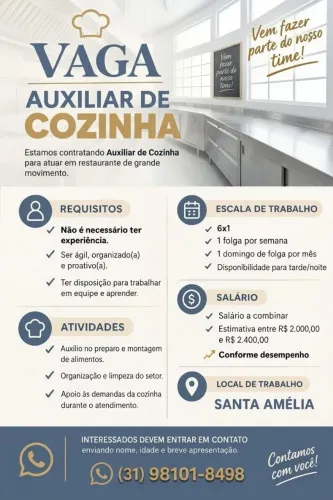 Preciso de pessoas ágeis e proativa, não precisa experiência