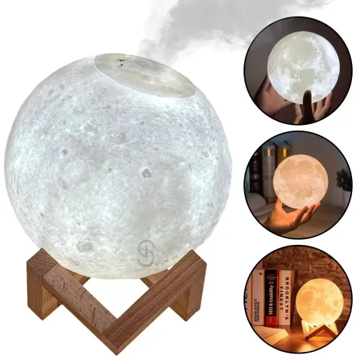 Luminária abajur umidificador aromatizador de lua