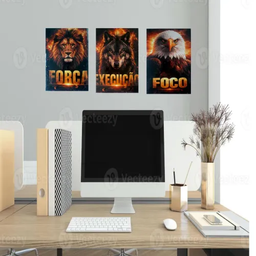 Kit 3 quadros decorativos