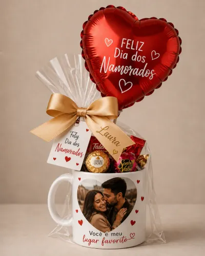Cesta na caneca personalizada