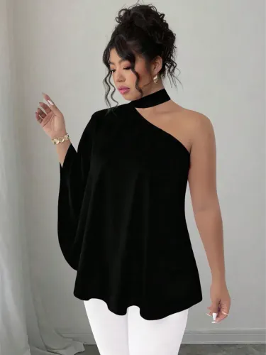 Blusa Preta Plus Size ELENZGA CURVE