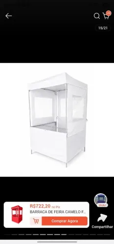 Barraca de feira. Disponível na cor branca.