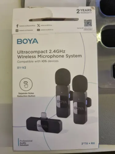 Microfone Boya BY-V2 duplo iphone