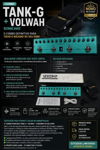 ? COMBO SONICAKE TANK-G + PEDAL DE EXPRESSÃO VOLWAH | NOVO NA CAIXA | PRONTA ENTREGA