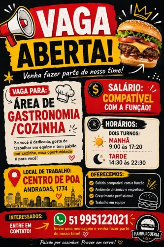 Vaga auxiliar de cozinha 