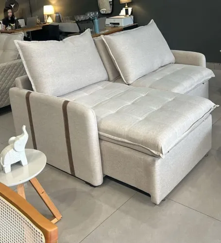 Sofá tecido em linho largura 200cm Novo a pronta entrega 