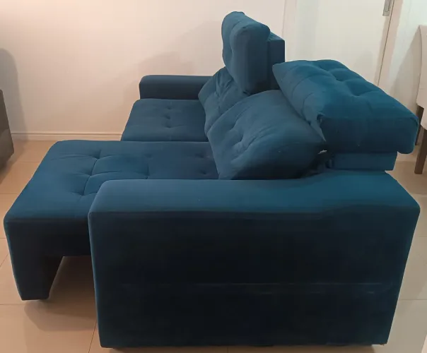 Sofá retrátil, reclinável de veludo, 4 Lugares com 2,20 cm