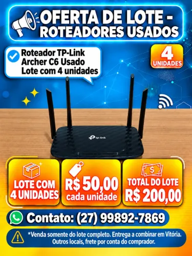 Roteador TP-Link Archer C6 (Usado) - Lote (4 unidades)