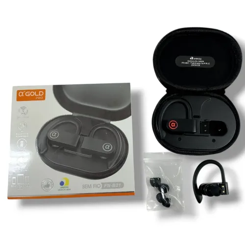 Fone de Ouvido Bluetooth Esportivo com Microfone (SOMOS LOJA)