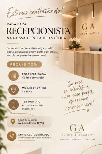 Vaga para recepcionista