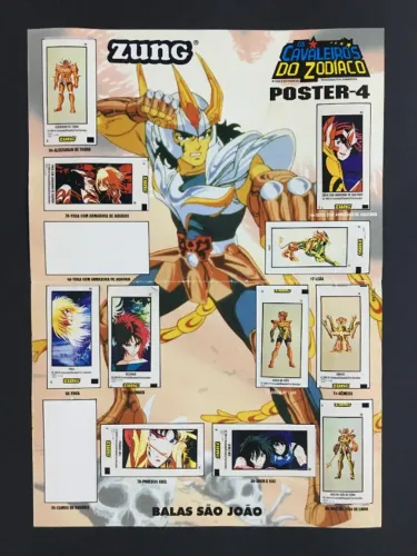 Pôster 4 Os Cavaleiros do Zodíaco Balas Zung Quase Completo Original 1994