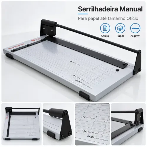 Serrilhadeira Manual De Papel Ofício | Lassane 360s - 75g/m2