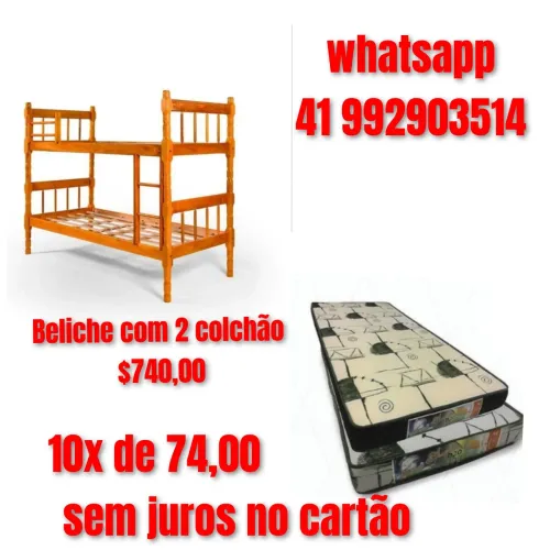 Beliche # beliche com 2 colchão 78x188 novo ### 74,00 em 10x sem juros