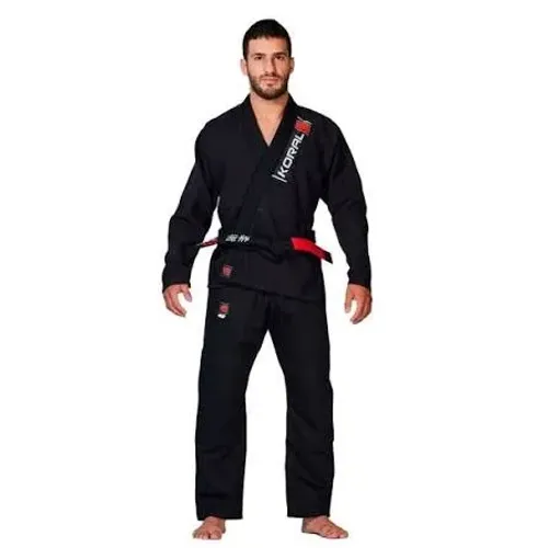 Kimono Koral Preto A1 - Seminovo (6 Meses de Uso)