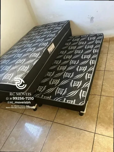 Cama box tamanho solteiro Bibox 88x1.88 com Auxiliar D33 Direto da Fábrica