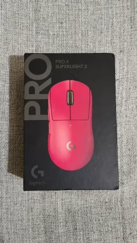 Mouse Logitech g pro x superlight 2 rosa com caixa acessórios 