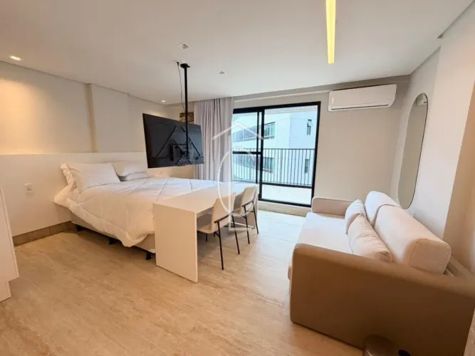 LINDO STUDIO DE 29 M², MOBILIADO, COM ENXOVAL E VARANDA GOURMET NA AV. BEIRA RIO