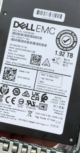 HD Dell SSD SAS 1.92TB 12GBPS 2.5 P/N 0K9T53