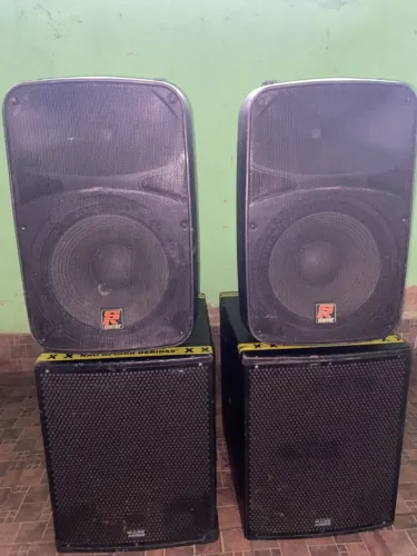 Sistema de som, completo (Caixa Ativa + Graves)