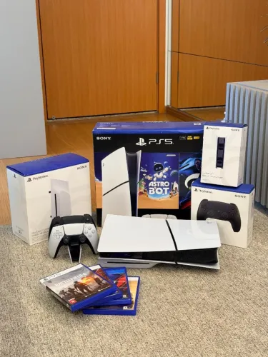 PlayStation 5 PS5 Slim 1TB Leitor Sony 2 Controles Base 4 Jogos