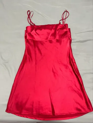 vestido renner cetim curto vermelho