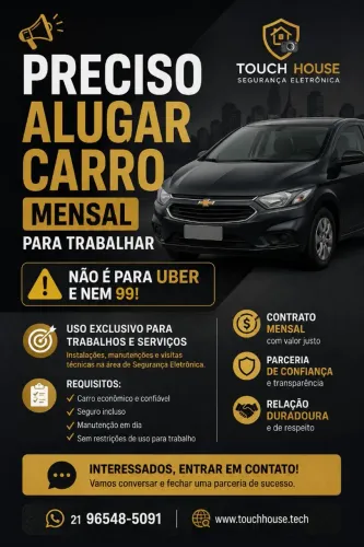 Preciso alugar um carro para trabalhar atendendo cliente