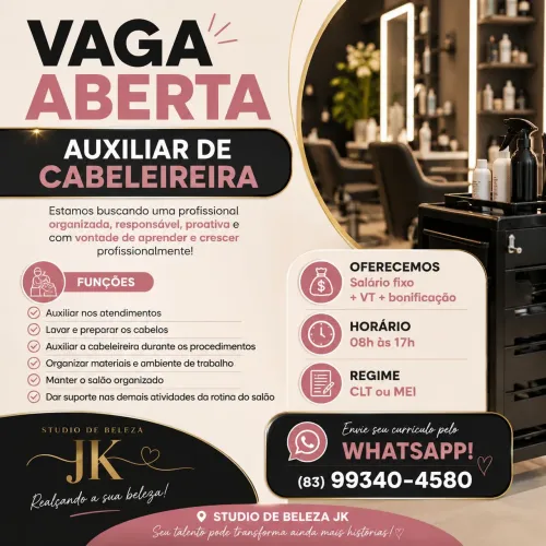 Vaga em salão de beleza