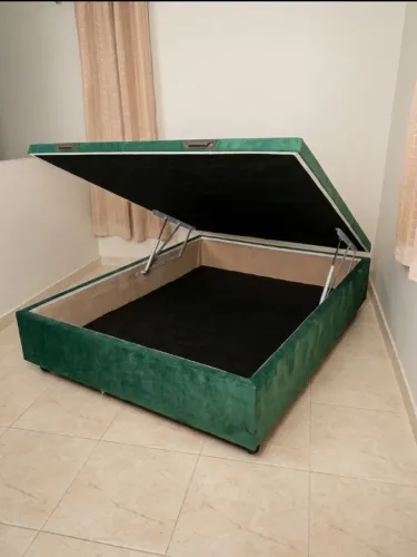 Baú casal Verde suede 