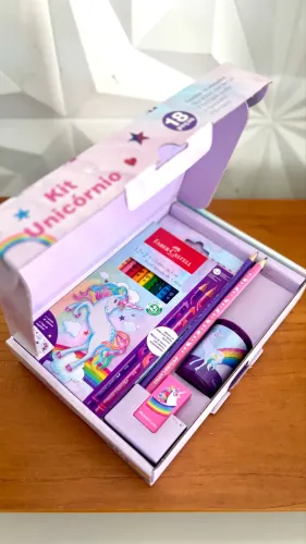 Kit Faber Castell presenteável de unicórnio
