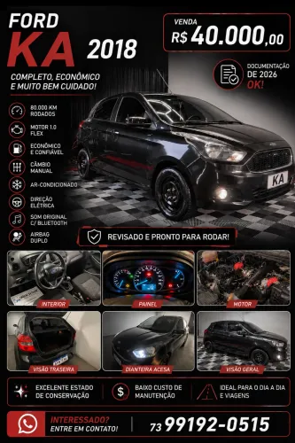 Ford KA 1.0 Se/se Plus Tivct Flex 5P 2018
