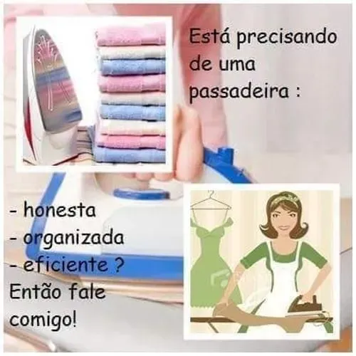 Passadeira de roupas e cuidadora de idoso