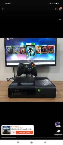 Xbox 360 desbloqueado por pen drive com 50 jogos e 7 CD