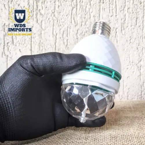 Lâmpada Rgb Giratória Efeito Bola Maluca