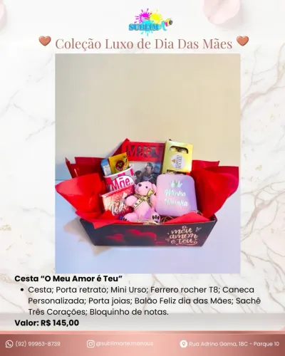 KIT & CESTAS LUXO DIA DAS MÃES 