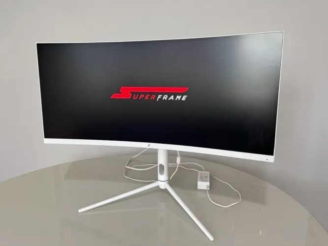 Monitor Gamer SuperFrame Elegance Series, White, 30 pol, Curvo, UltraWide