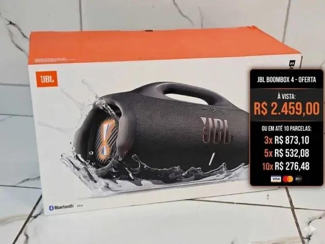JBL Boombox 4 Original e Lacrada (Com Nota Fiscal e 1 ano de Garantia JBL)