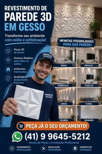 PAREDE 3D EM GESSO