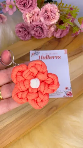 Chaveiro Flor Dia Das Mulheres - Kit Com 10 Unidades