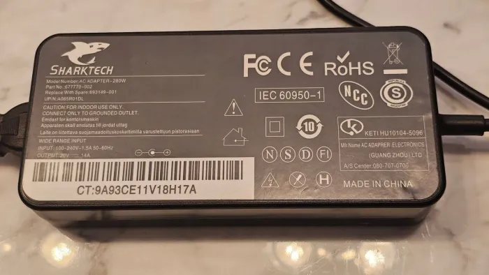 Carregador/Fonte 280W para notebook gamer ROG