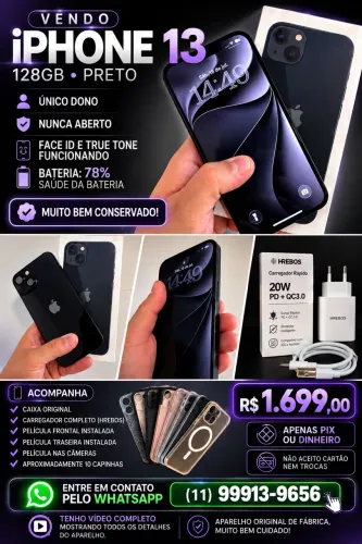 iPhone 13 128GB Seminovo Preto
